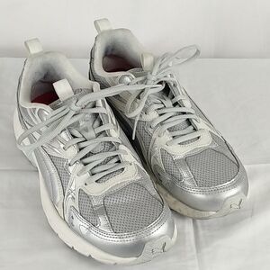 Puma Mileno Tech Sneaker Women 9 Gray White Color way Lace Up